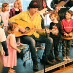 Chad Smith drummer RHCP records Rhythmn train with children